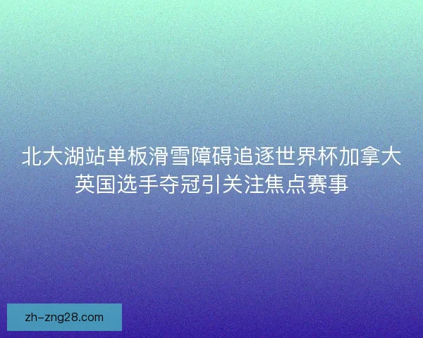 北大湖站单板滑雪障碍追逐世界杯加拿大英国选手夺冠引关注焦点赛事